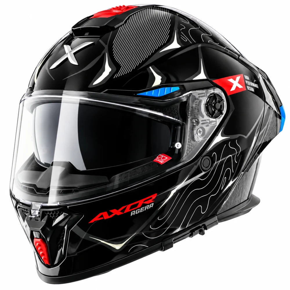Axor Agera Raiz Full Face Helmet With Spoiler (Black Grey)