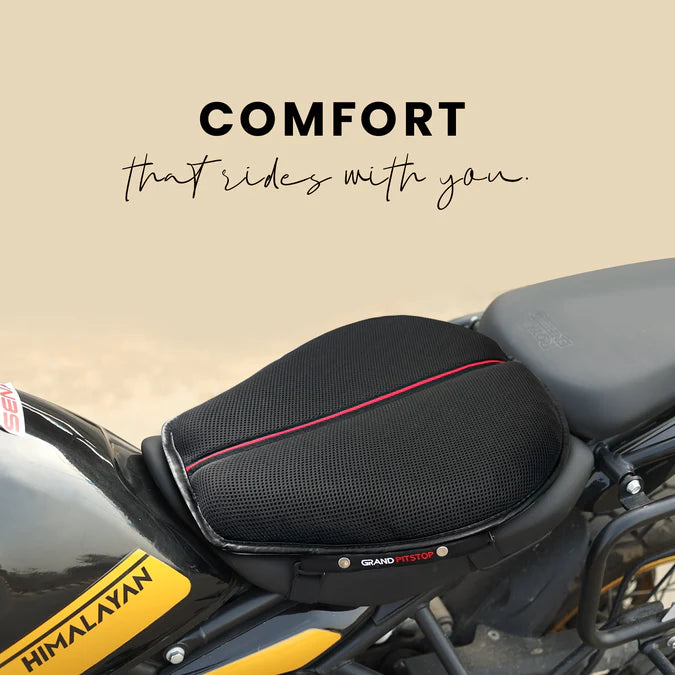 Motorcycle Honeycomb Gel Air Seat Cushion for COMBO Rider & Pillion - Universal Fit & Breathable Design