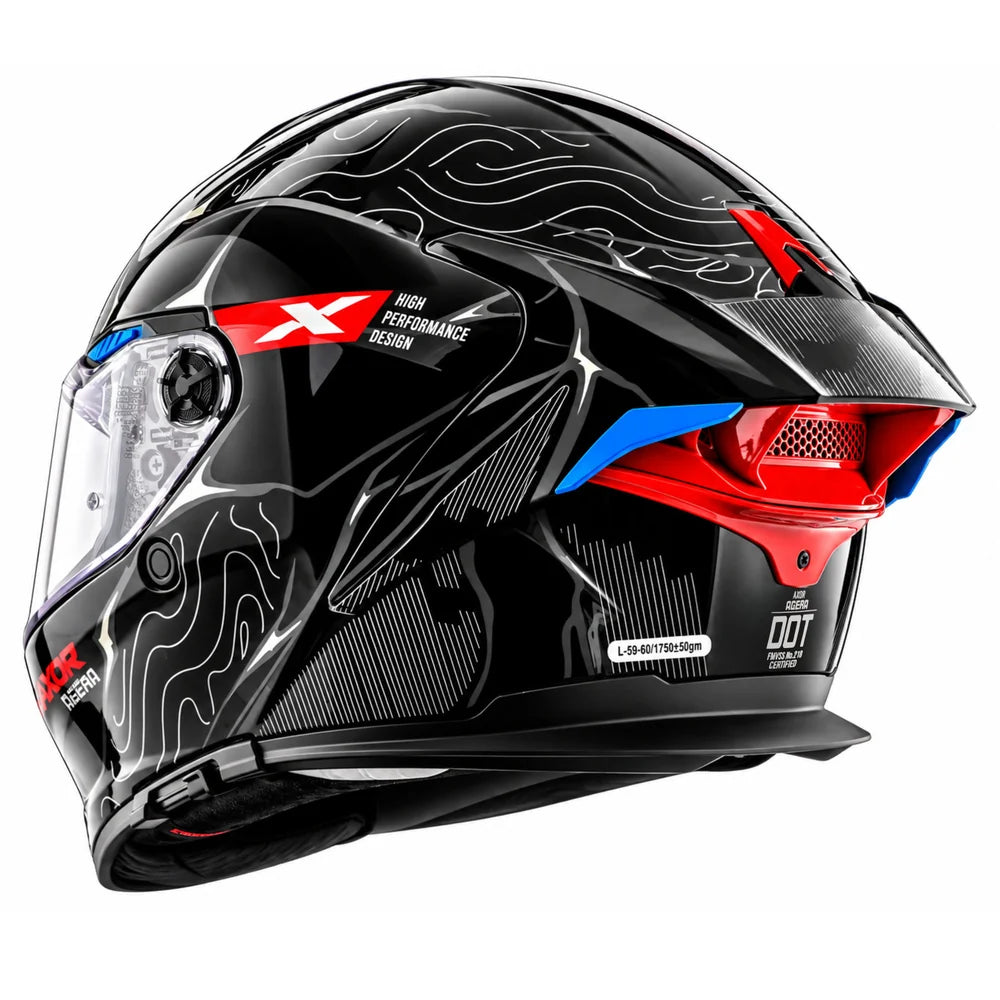 Axor Agera Raiz Full Face Helmet With Spoiler (Black Grey)