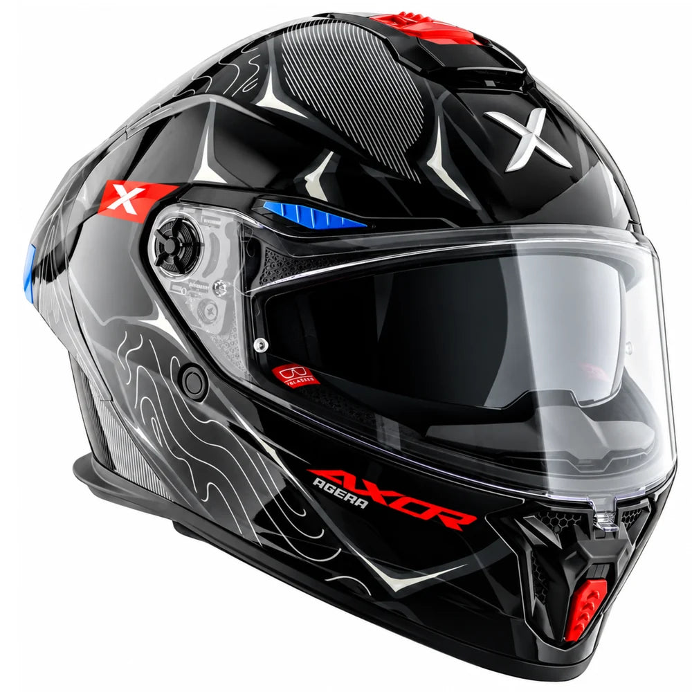 Axor Agera Raiz Full Face Helmet With Spoiler (Black Grey)