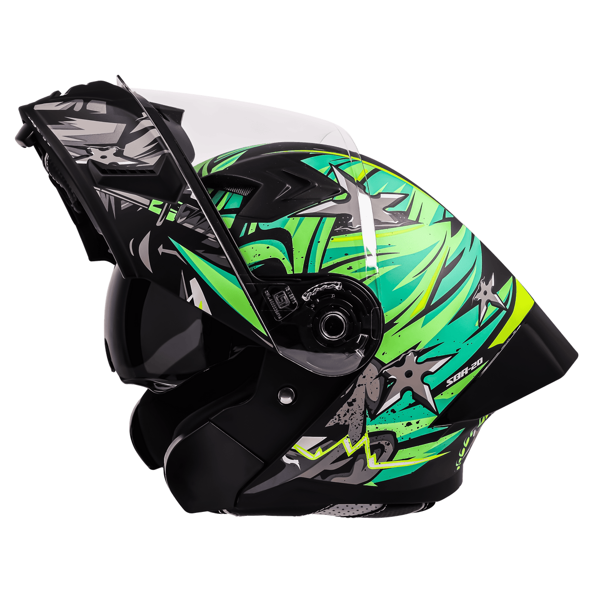 SBA-20 ISS DARK WARRIOR GLOSSY BLACK WITH GREEN