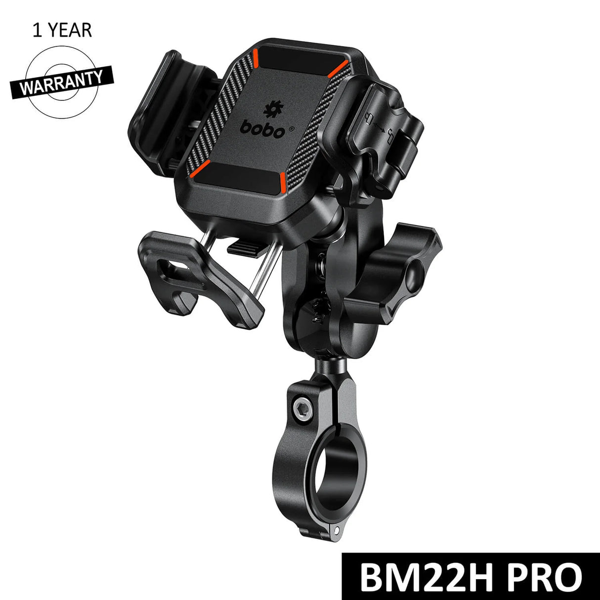 BOBO BM22H (or BM22M) PRO Handlebar (or Mirror) Mount Anti-Vibration Anti-Theft Bike / Cycle Phone Holder Motorcycle Mobile Mount