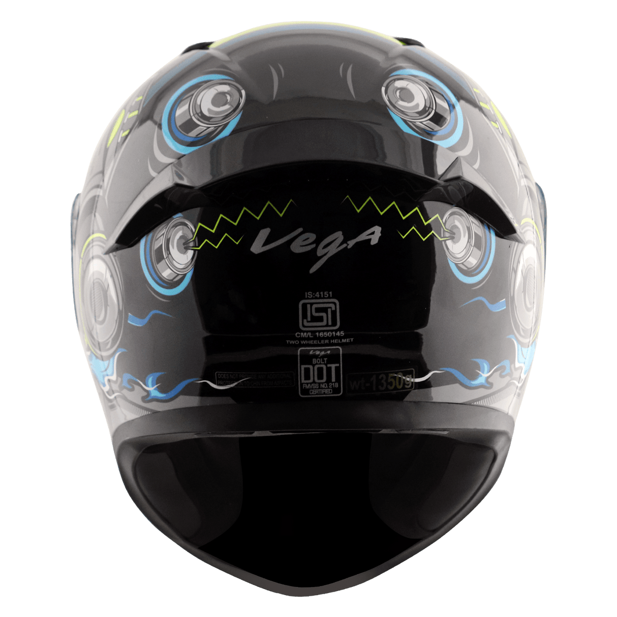 Bolt Superhero Helmet - Black Neon Yellow