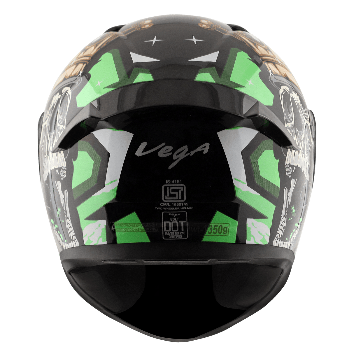 Bolt Crown Men Helmet - Black Neon Green