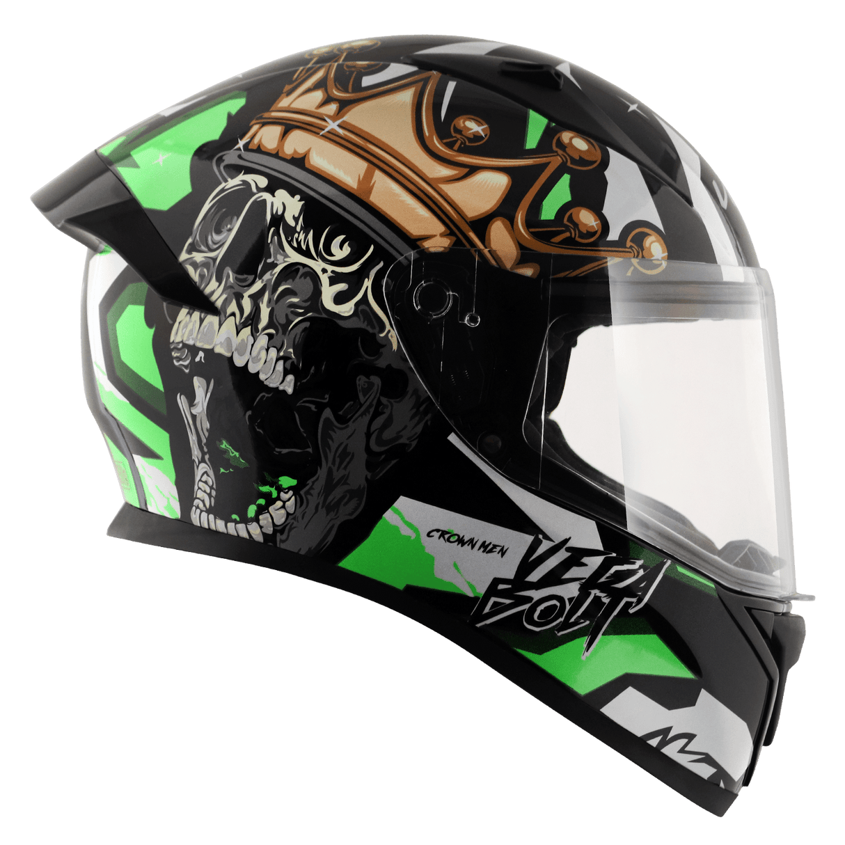 Bolt Crown Men Helmet - Black Neon Green