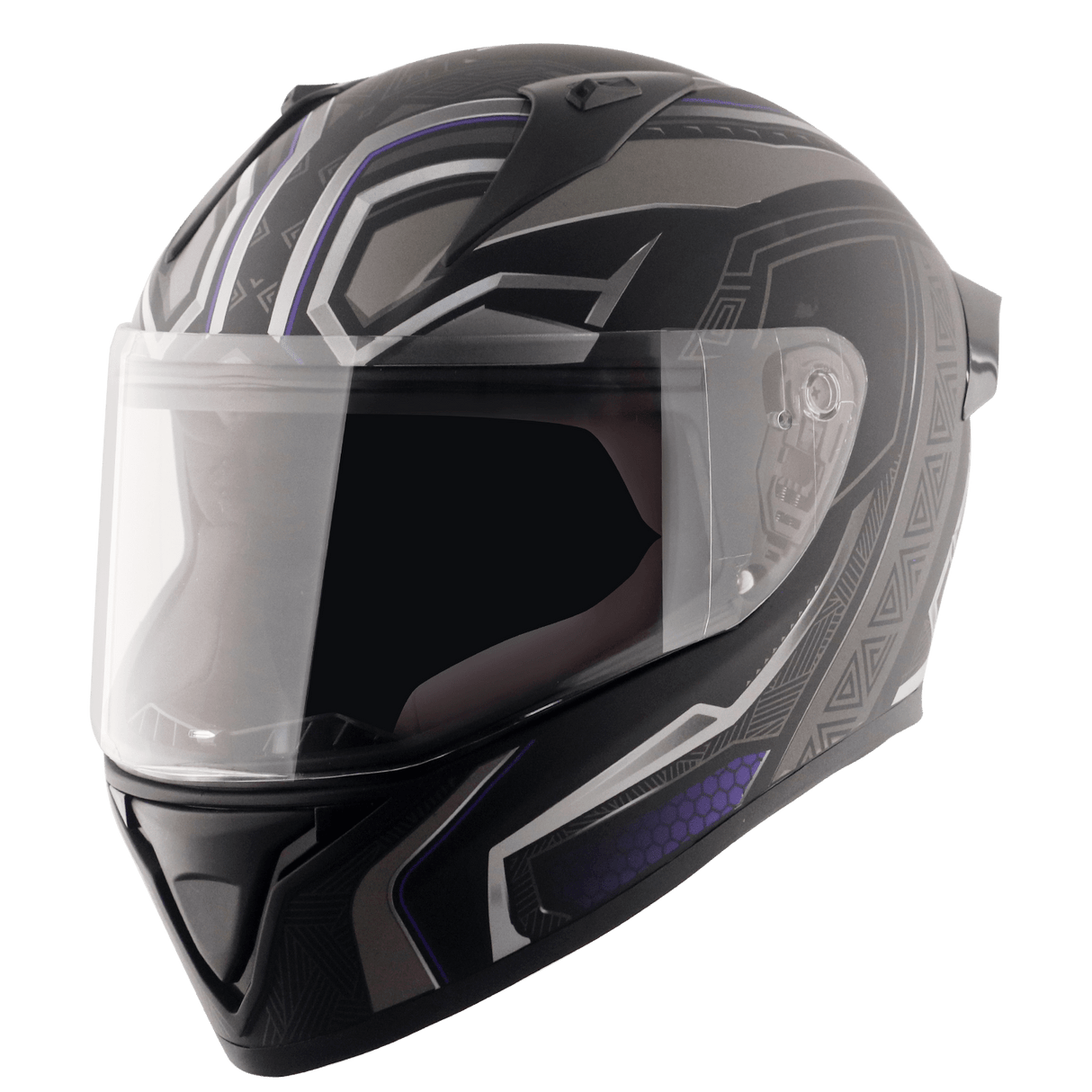 Bolt Marvel Black Panther Edition Helmet - Dull Black Silver