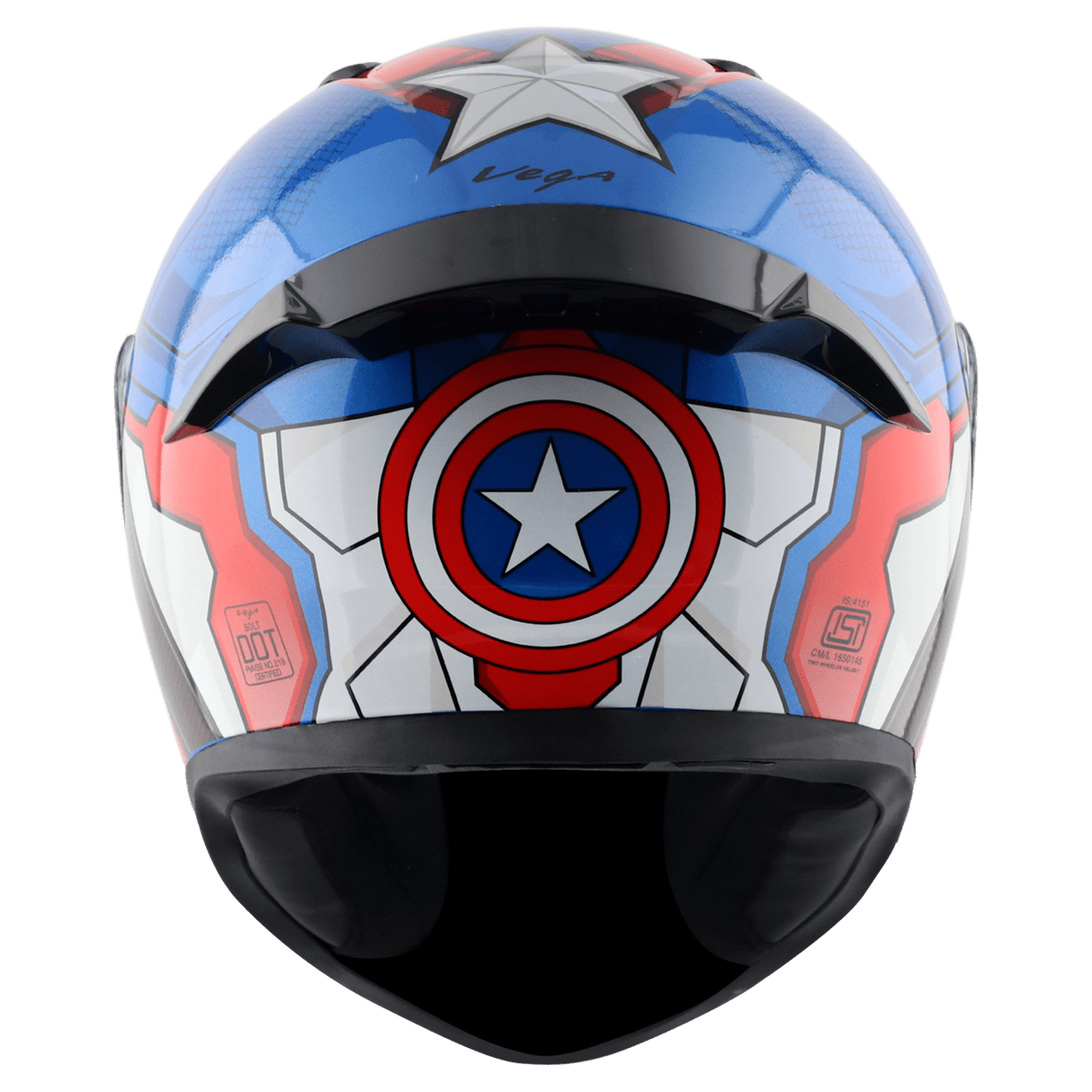 Bolt Marvel Captain America Edition Helmet - Blue Red