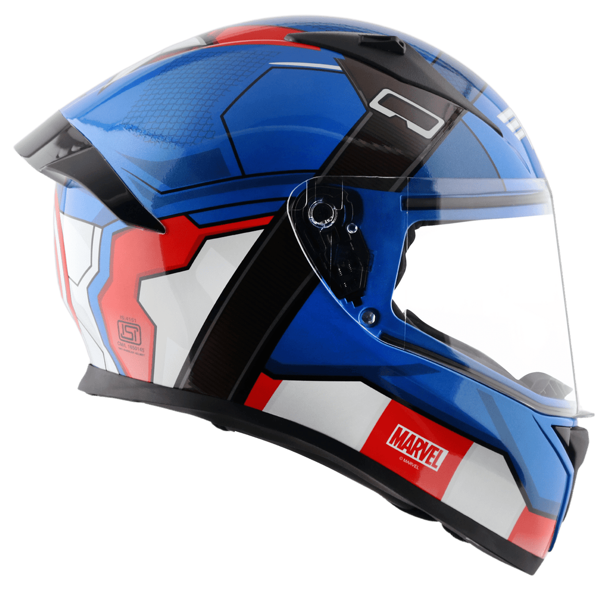 Bolt Marvel Captain America Edition Helmet - Blue Red