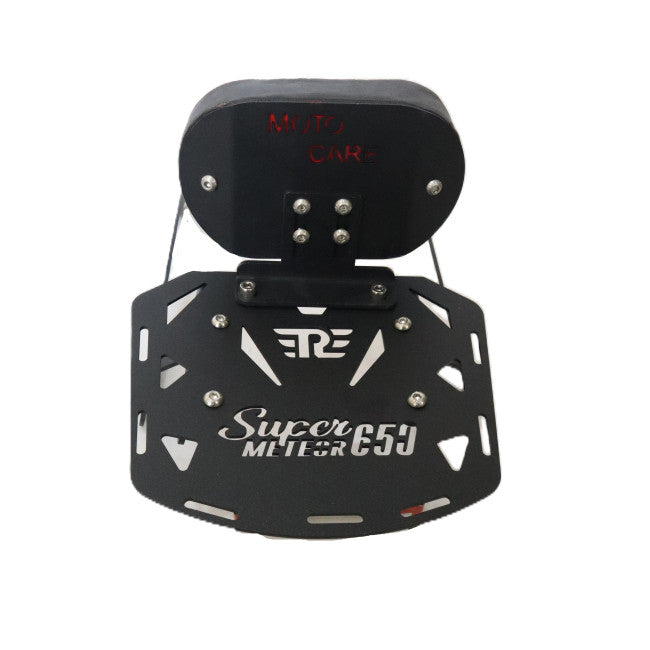 CNC Carrier Plate with Backrest (with Bike Logo) for Royal Enfield Super Meteor 650 1