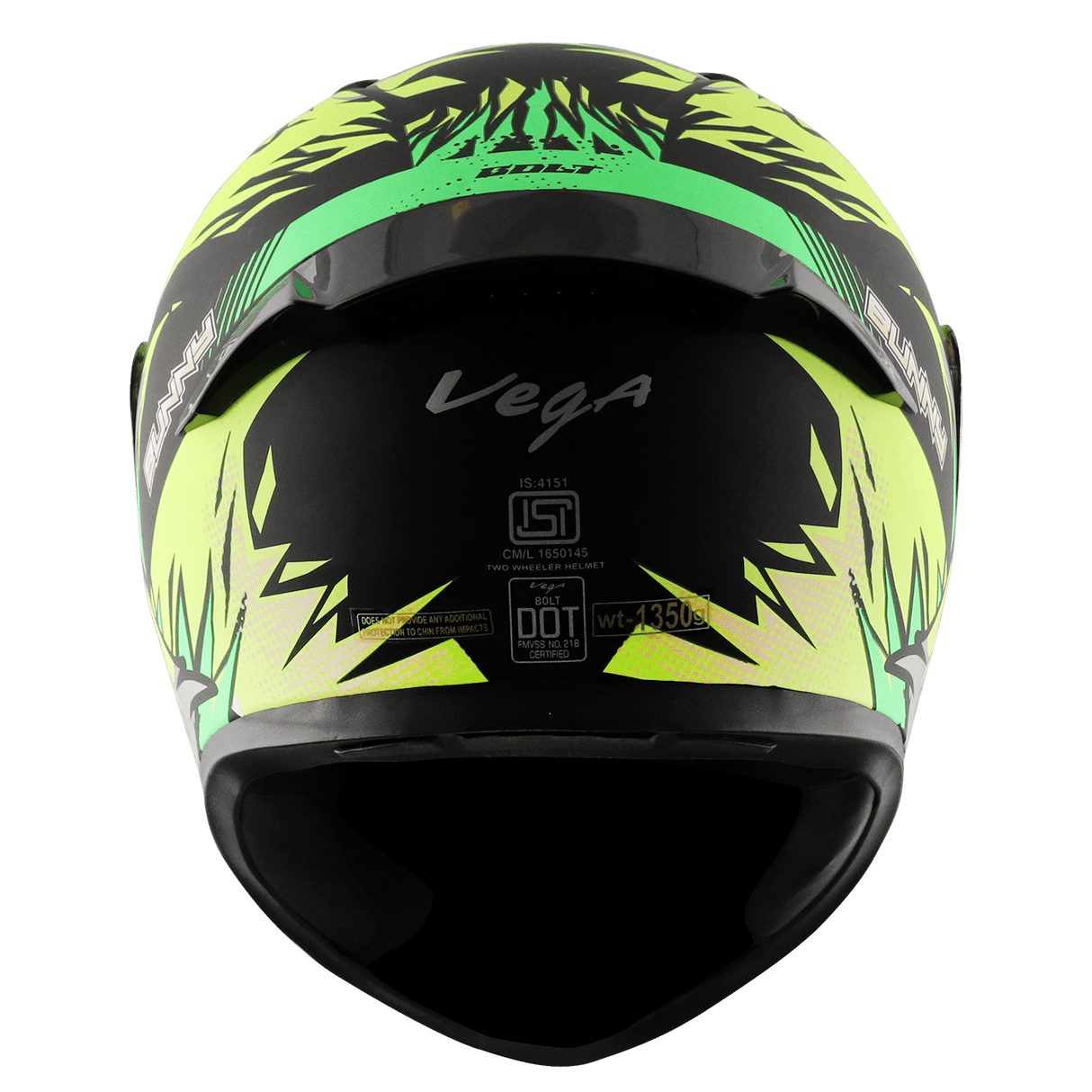 Bolt Bunny Helmet - Dull Black Neon Yellow