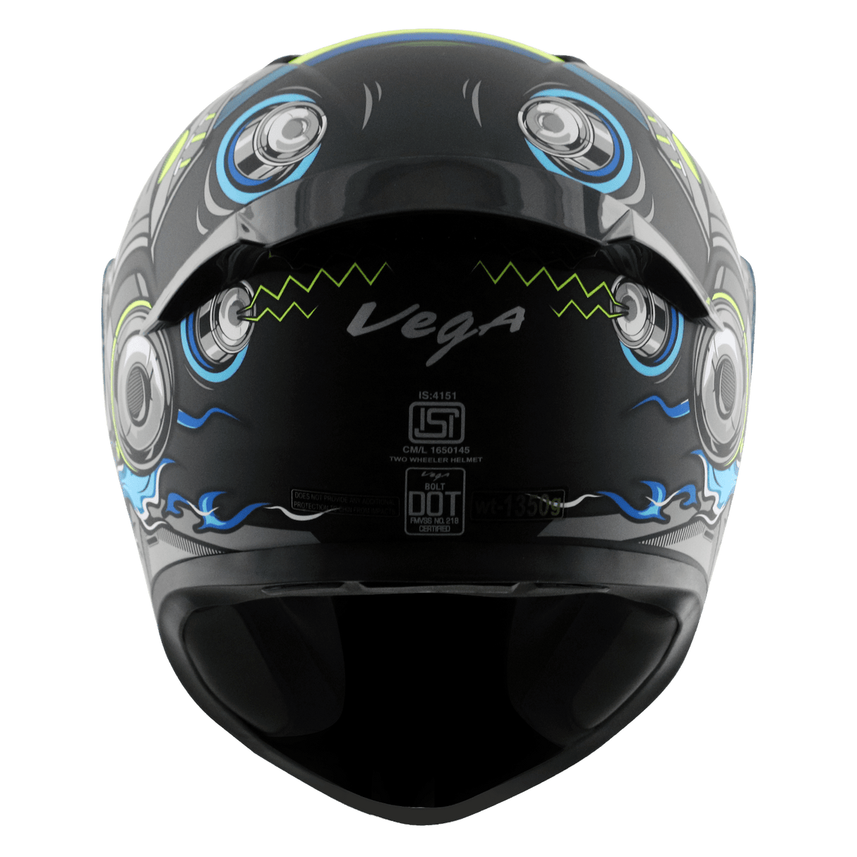 Bolt Superhero Helmet - Dull Black Neon Yellow