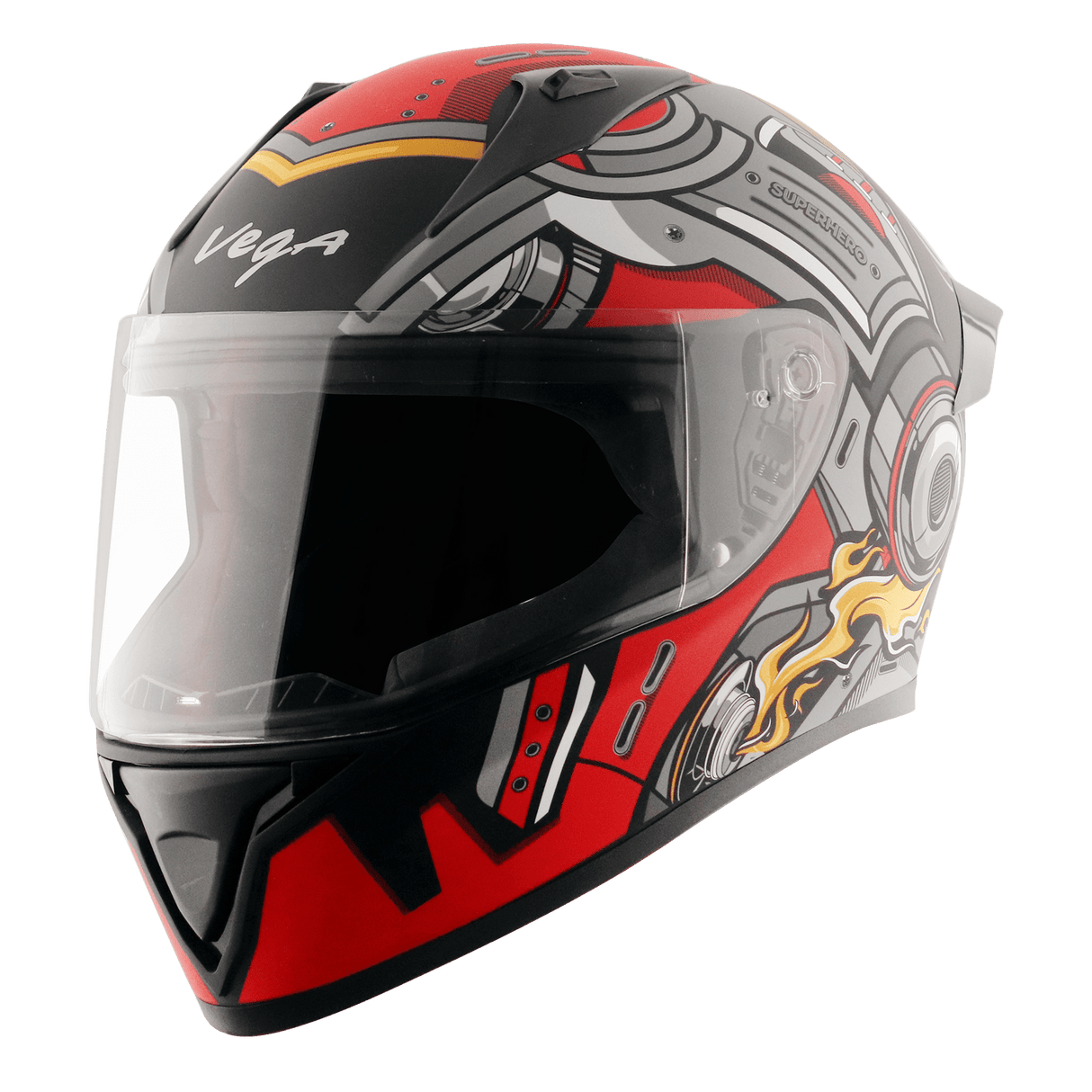 Bolt Superhero Helmet - Dull Black Red
