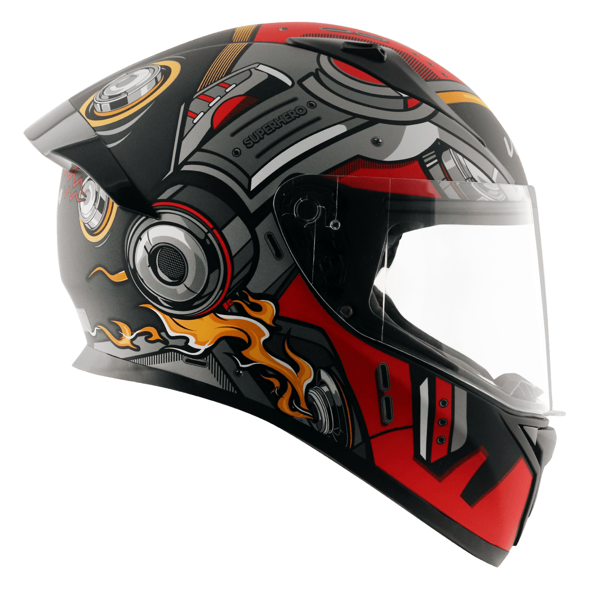 Bolt Superhero Helmet - Dull Black Red