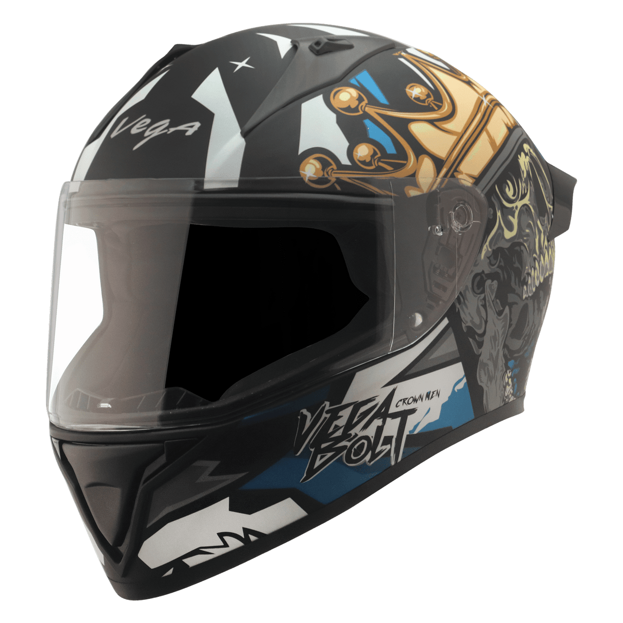 Bolt Crown Men Helmet - Dull Black Blue