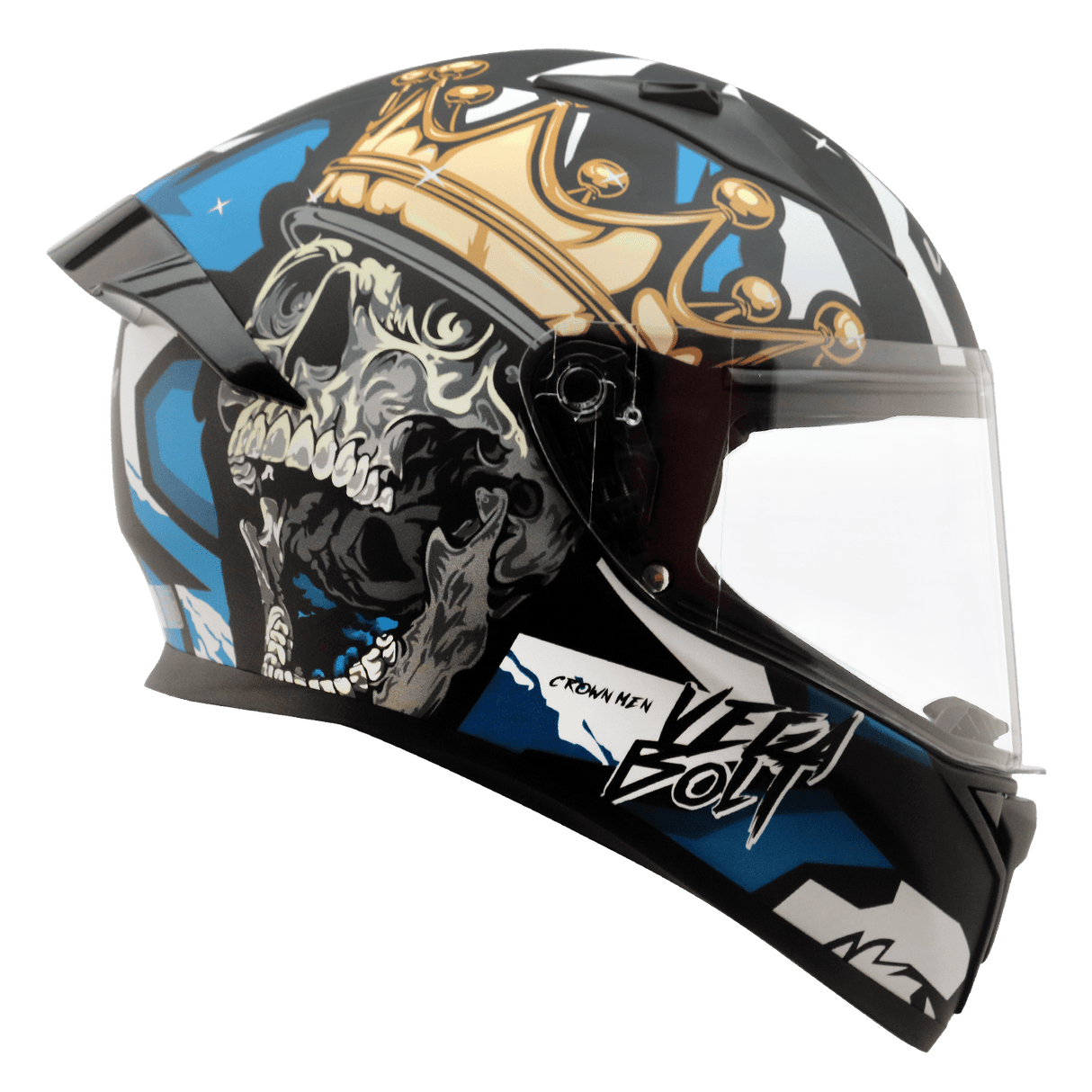 Bolt Crown Men Helmet - Dull Black Blue