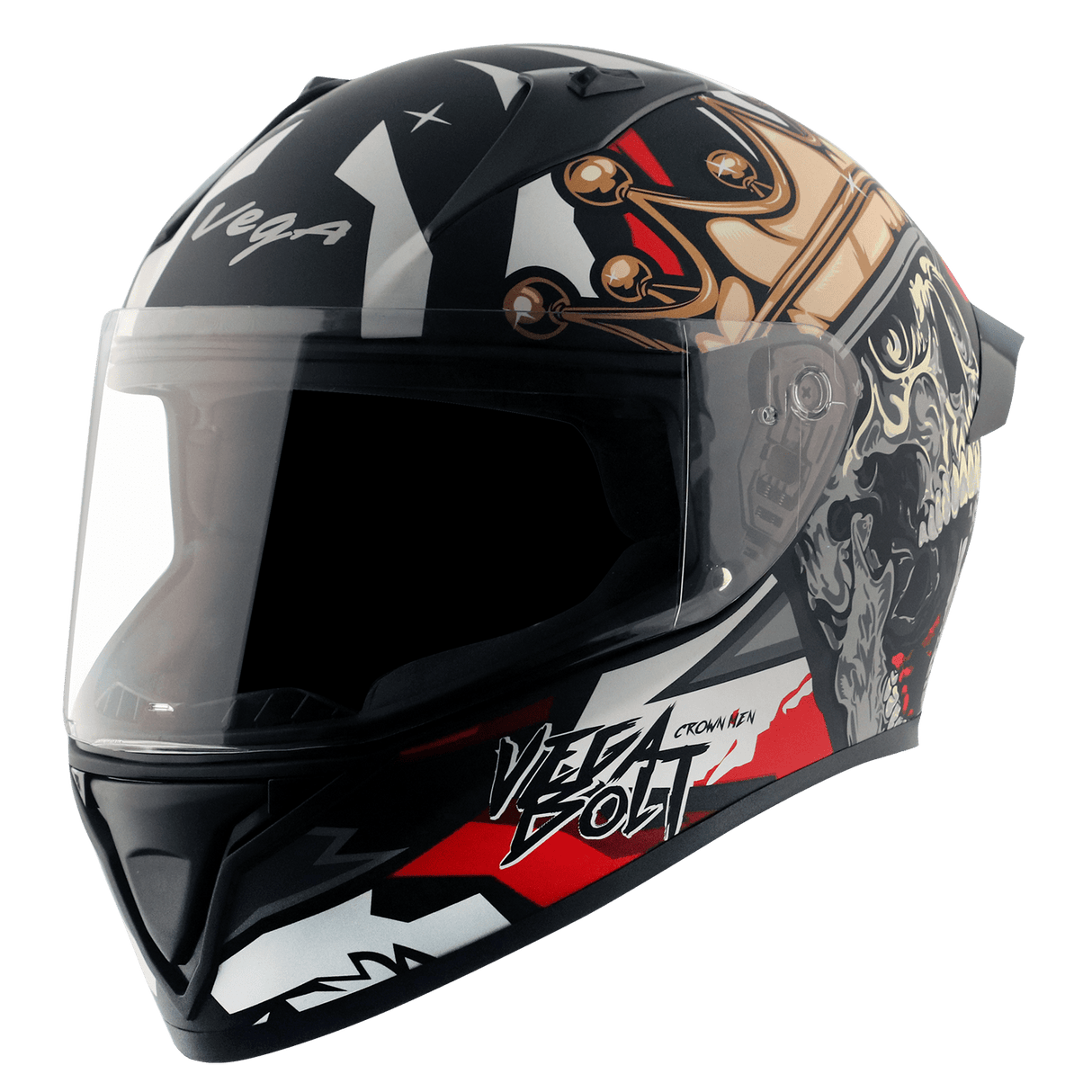 Bolt Crown Men Helmet - Dull Black Red