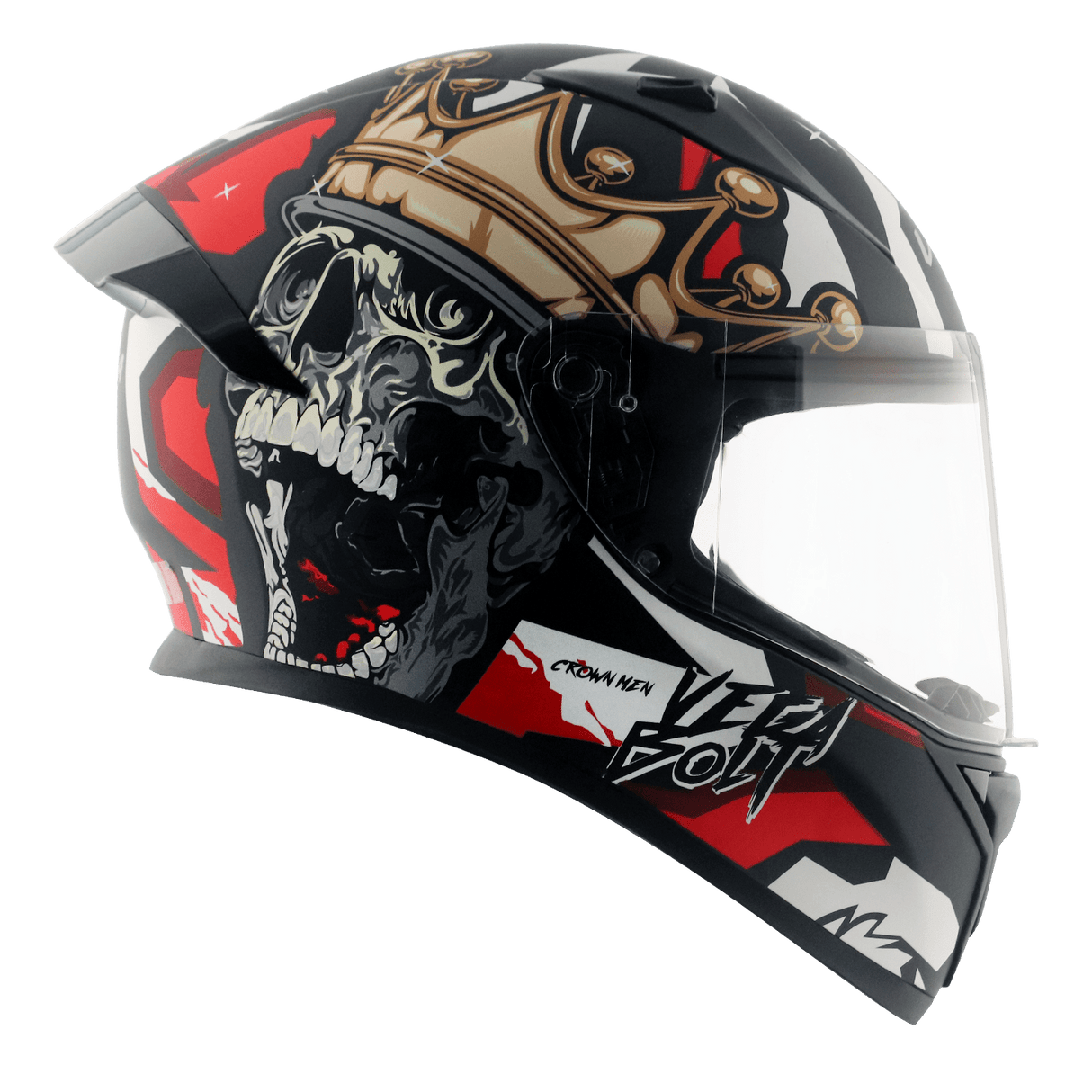 Bolt Crown Men Helmet - Dull Black Red