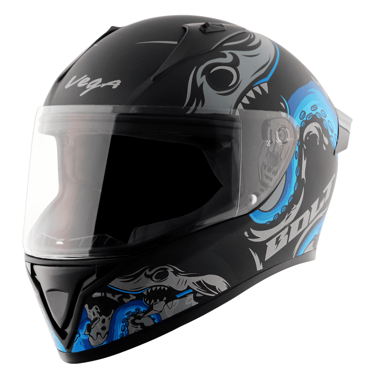 Bolt Octopus Helmet - Dull Black Blue