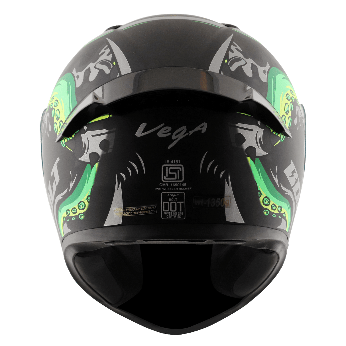 Bolt Octopus Helmet - Dull Black Neon Grey