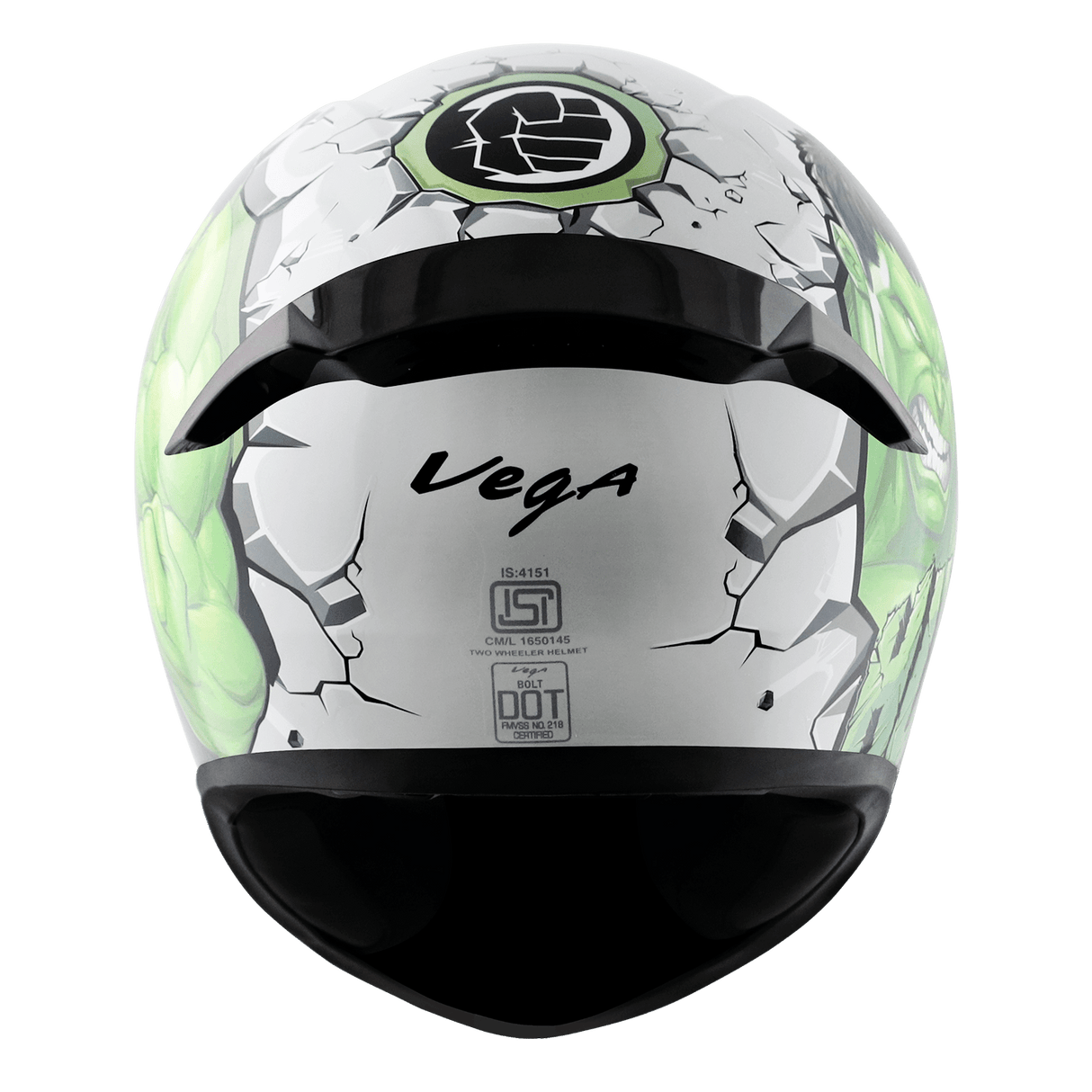Bolt Marvel Hulk Edition Helmet - White Green