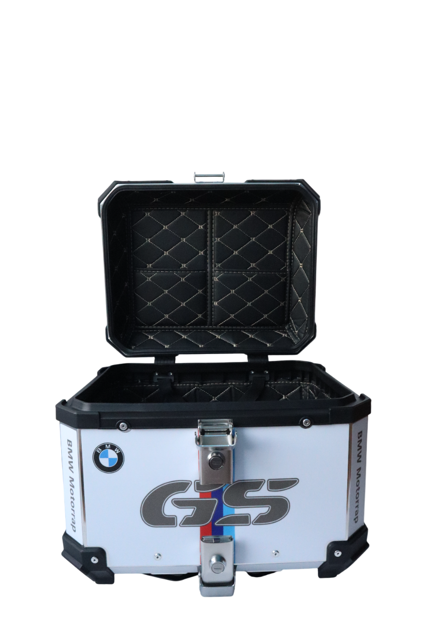 Aluminium 45 Litre Graphic BMW GS White Top Box