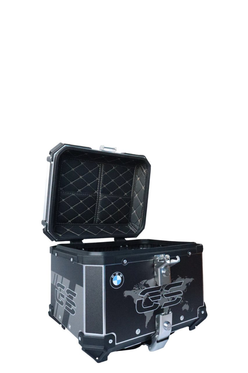 Aluminium Moto Care 45 Litre Graphic BMW GS Black Top Box