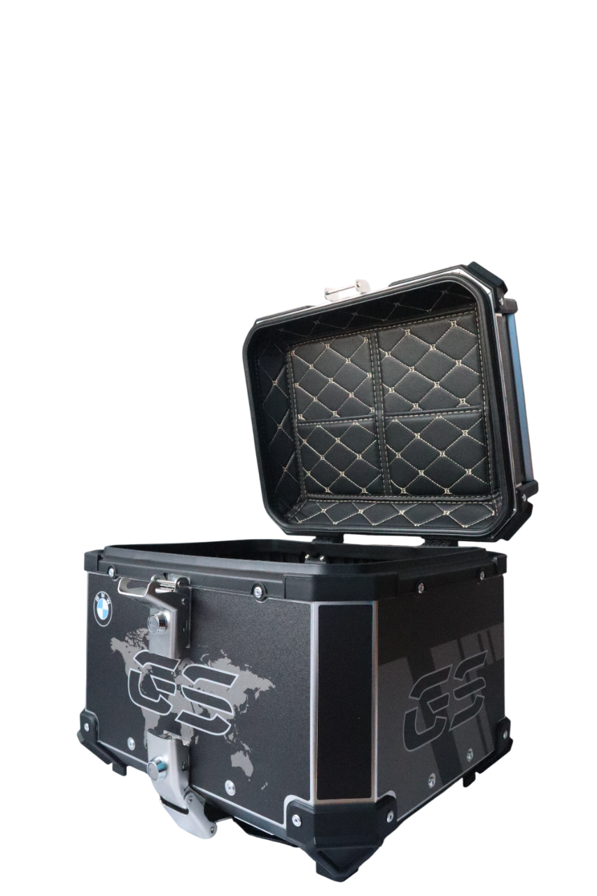 Aluminium Moto Care 45 Litre Graphic BMW GS Black Top Box