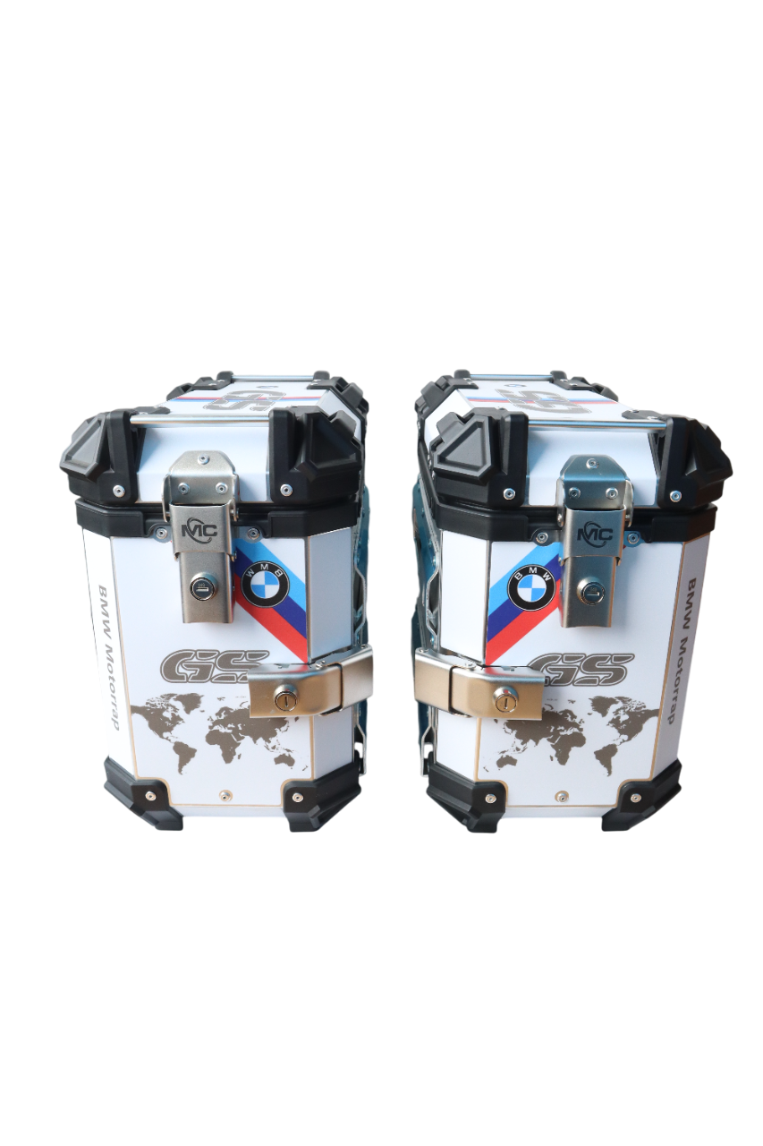 Aluminium Moto Care Side Box 36 Litre BMW GS Silver With Saddle Clamp