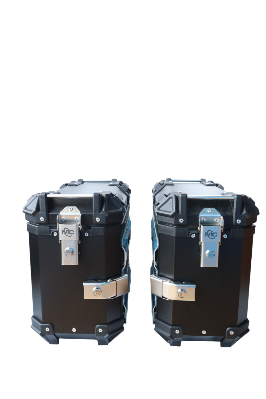 Aluminium Side Box MX 36 Litre Black With Saddle Clamp