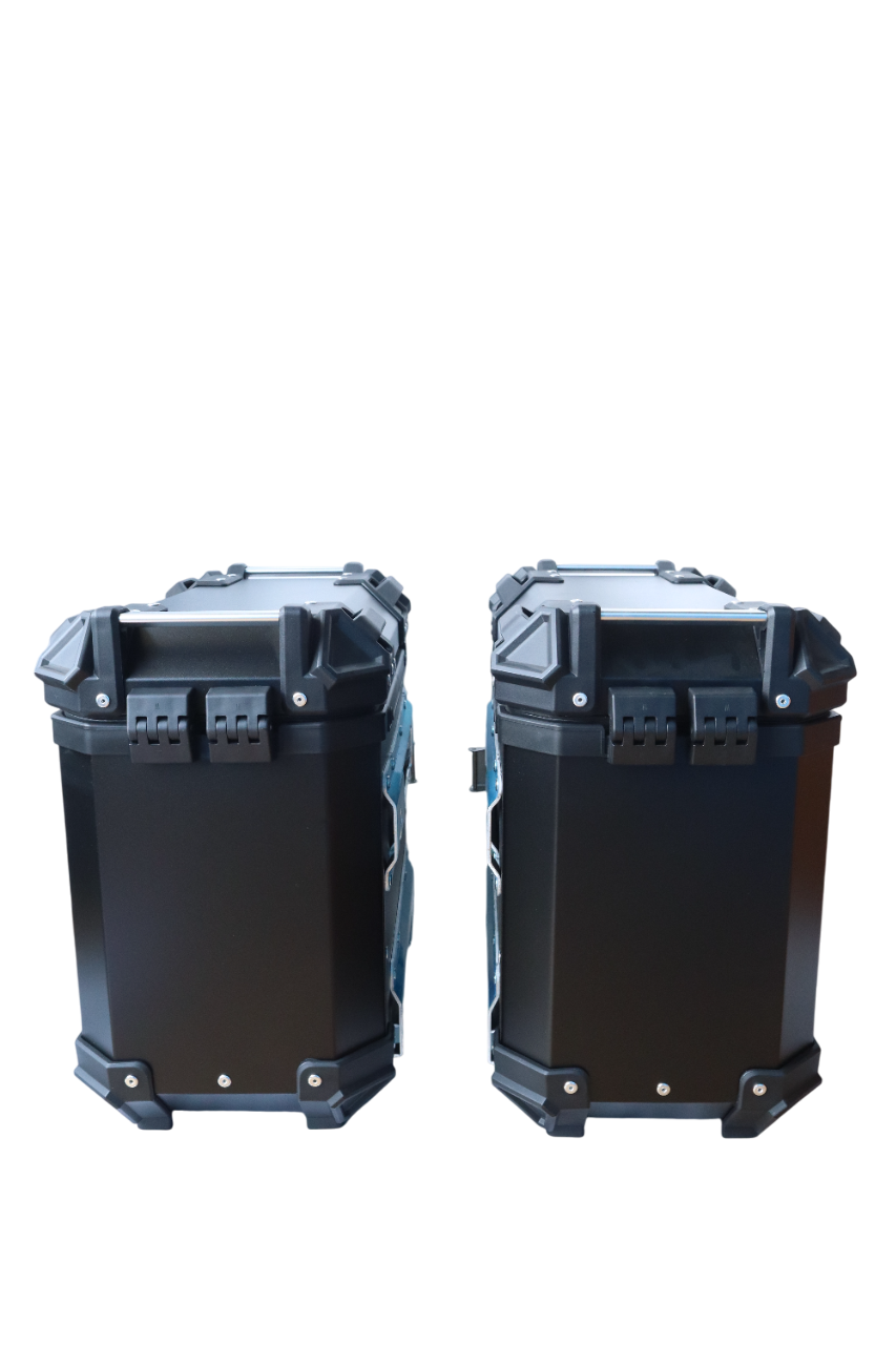 Aluminium Side Box MX 36 Litre Black With Saddle Clamp