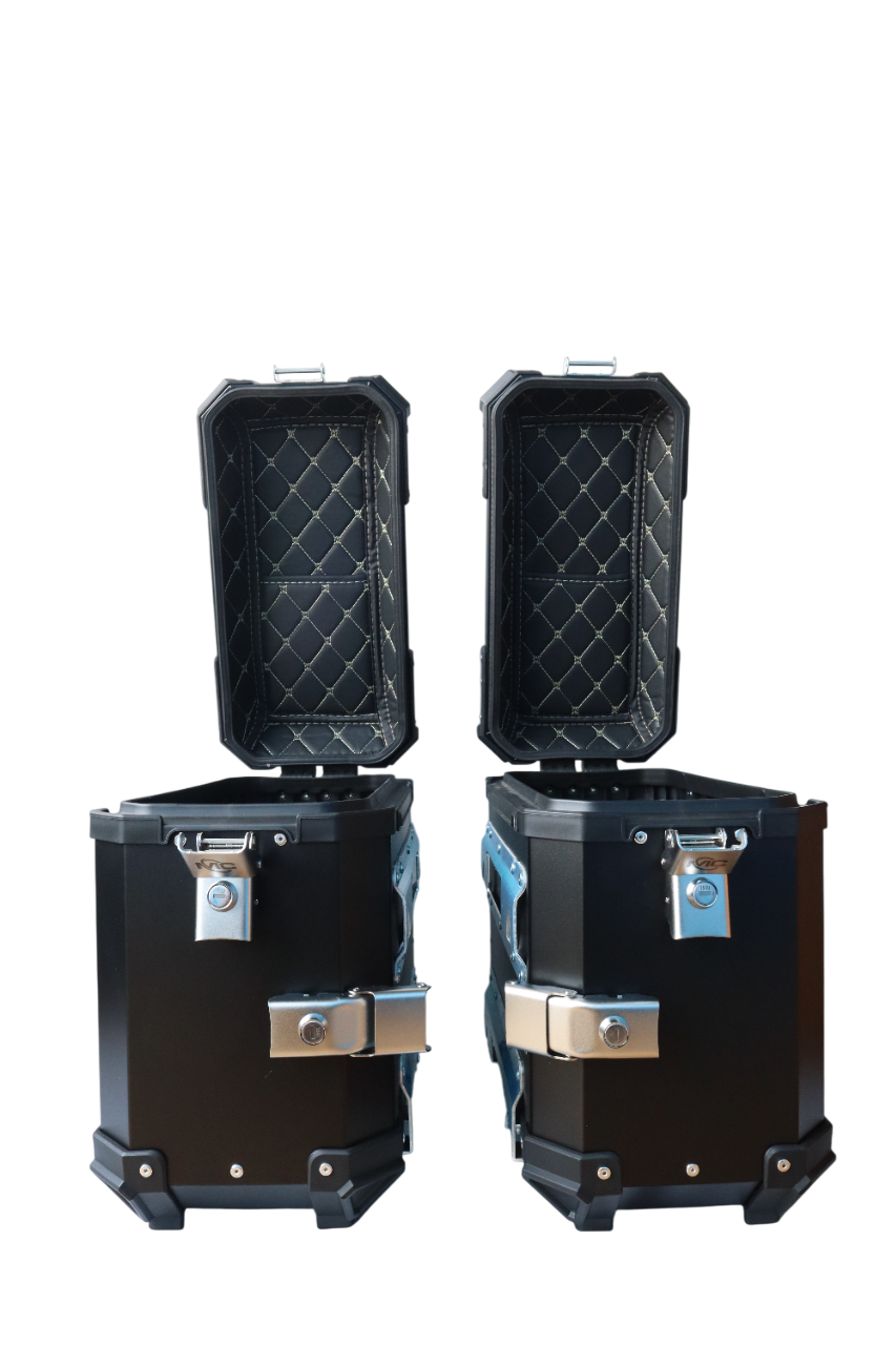 Aluminium Side Box MX 36 Litre Black With Saddle Clamp