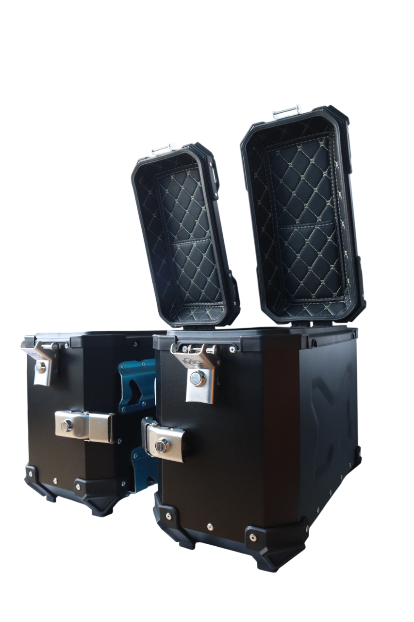 Aluminium Side Box MX 36 Litre Black With Saddle Clamp