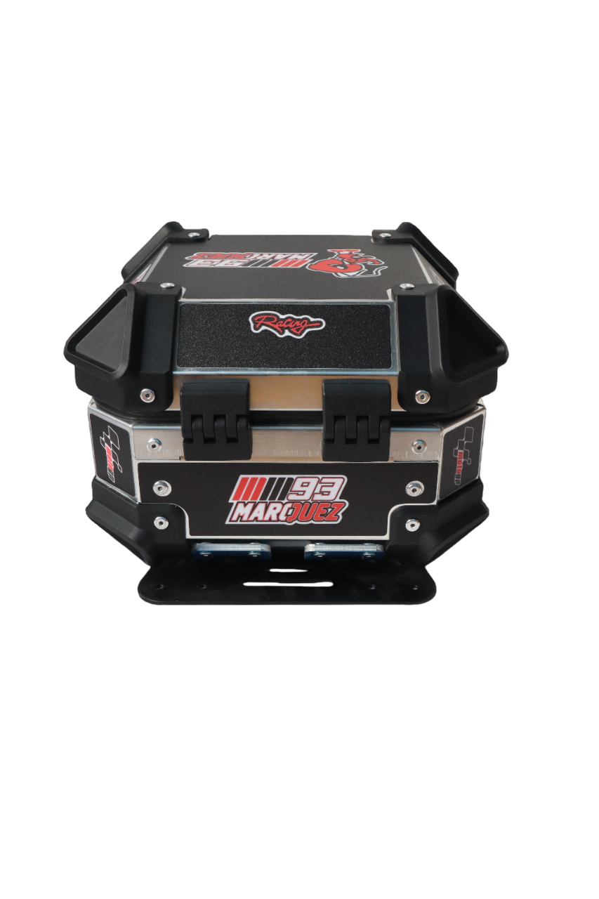 Aluminium 10 Liters Graphic Black Moto GP Top Box