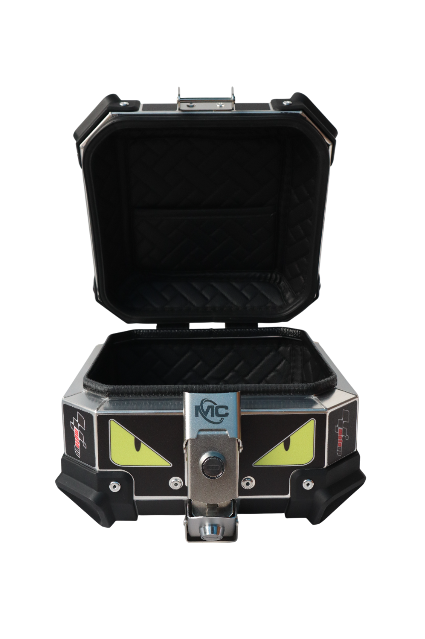 Aluminium 10 Liters Graphic Black Moto GP Top Box