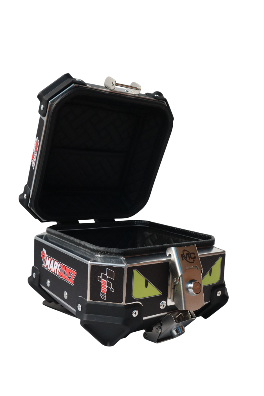 Aluminium 10 Liters Graphic Black Moto GP Top Box