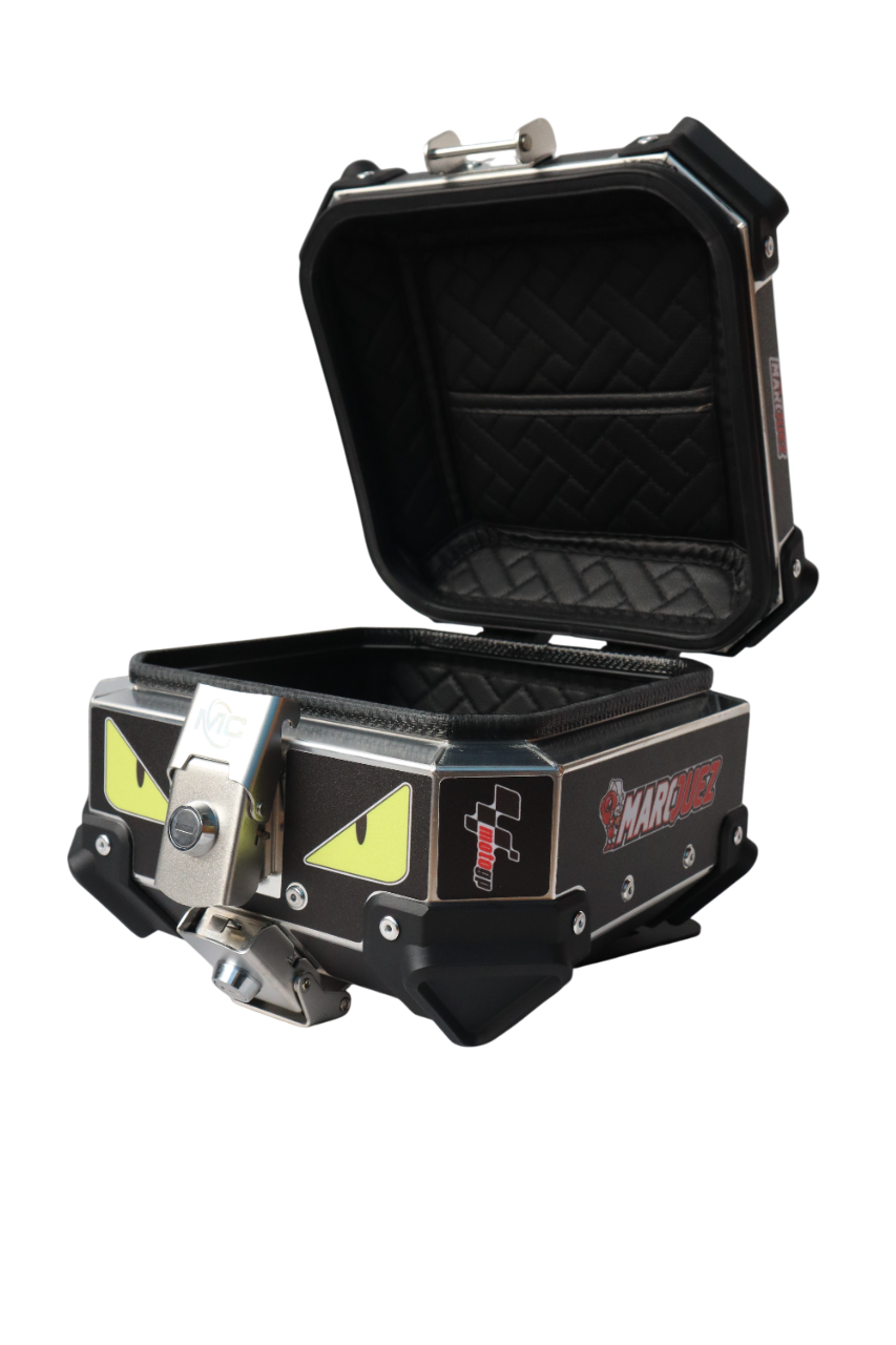 Aluminium 10 Liters Graphic Black Moto GP Top Box