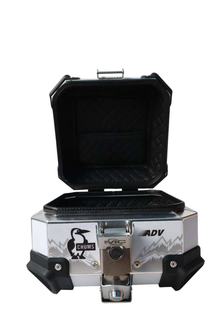 Aluminium 10 Liters Graphic ADV Silver Top Box
