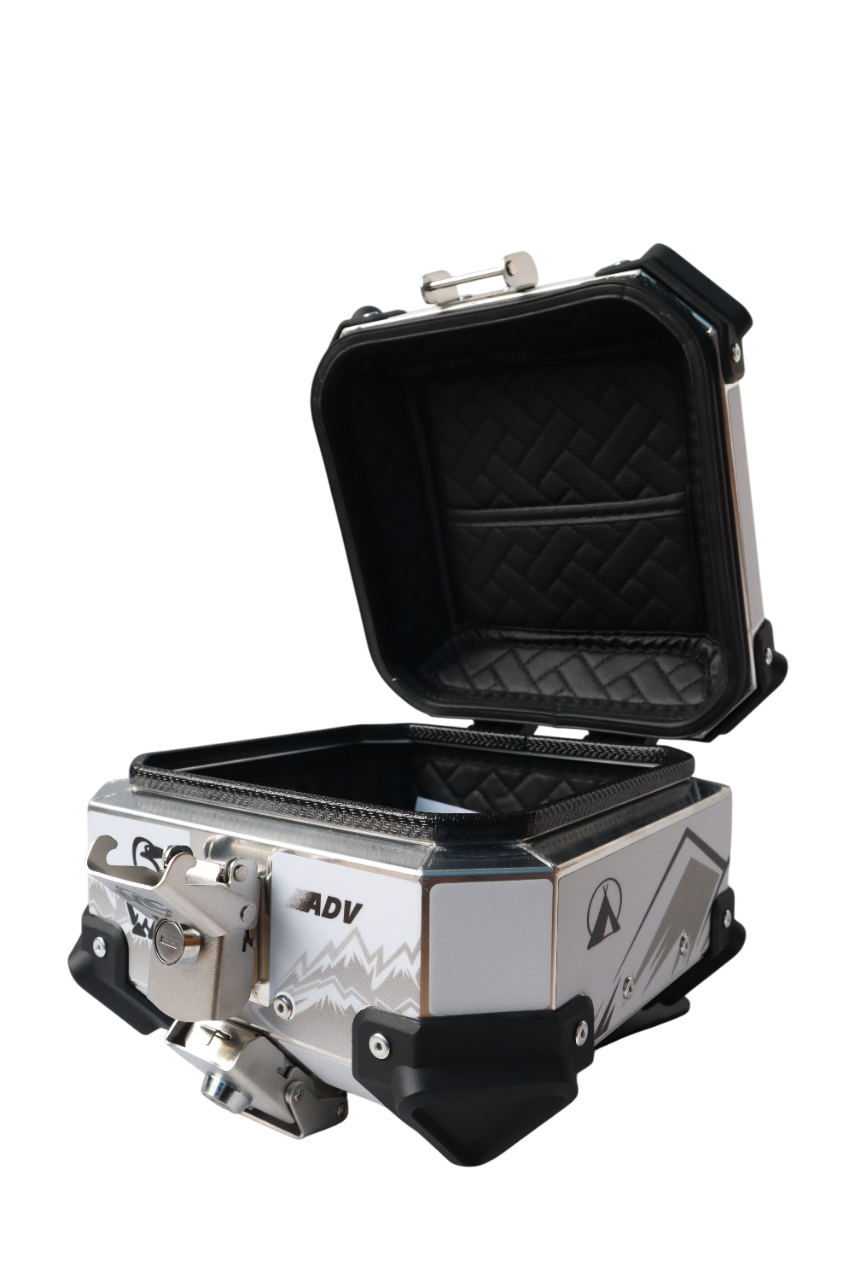 Aluminium 10 Liters Graphic ADV Silver Top Box