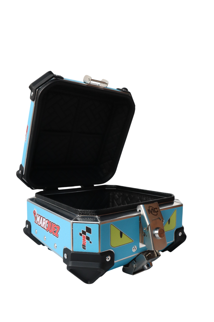 Aluminium 15 Litres Graphic Blue Moto GP Top Box