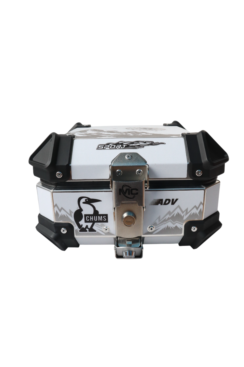 Aluminium 15 Litres Graphic ADV Silver Top Box