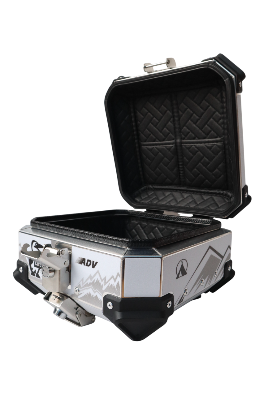 Aluminium 15 Litres Graphic ADV Silver Top Box