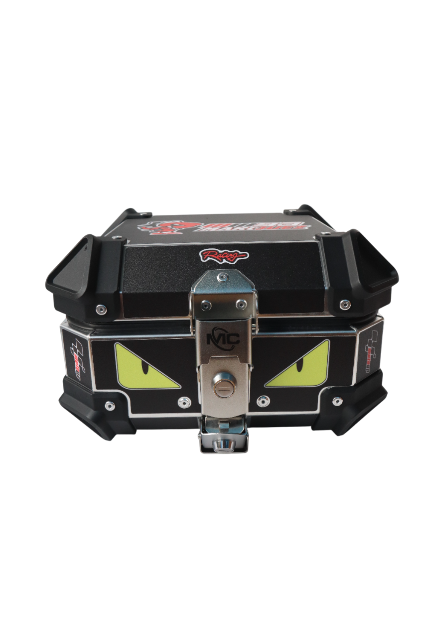 Aluminium 15 Litres Graphic Black Moto GP Top Box