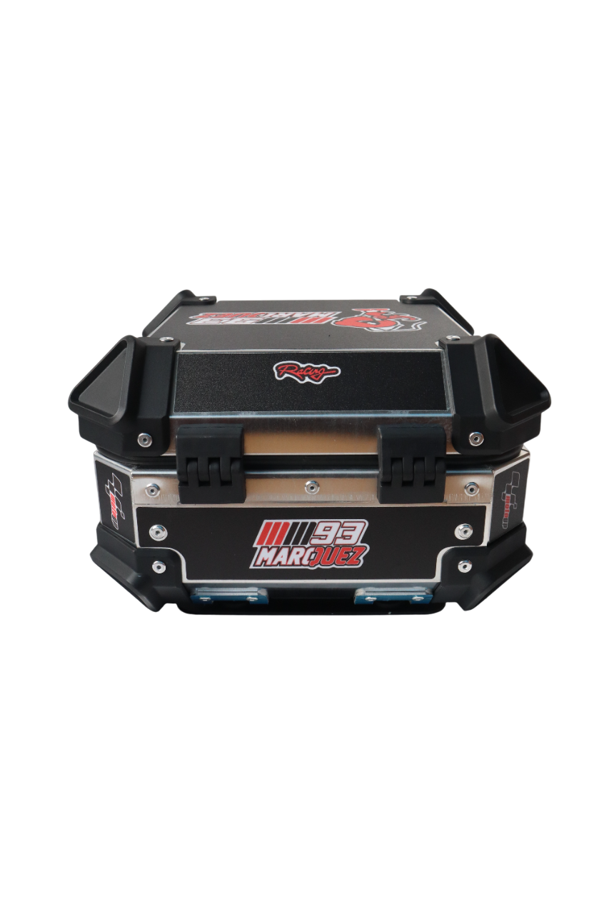 Aluminium 15 Litres Graphic Black Moto GP Top Box