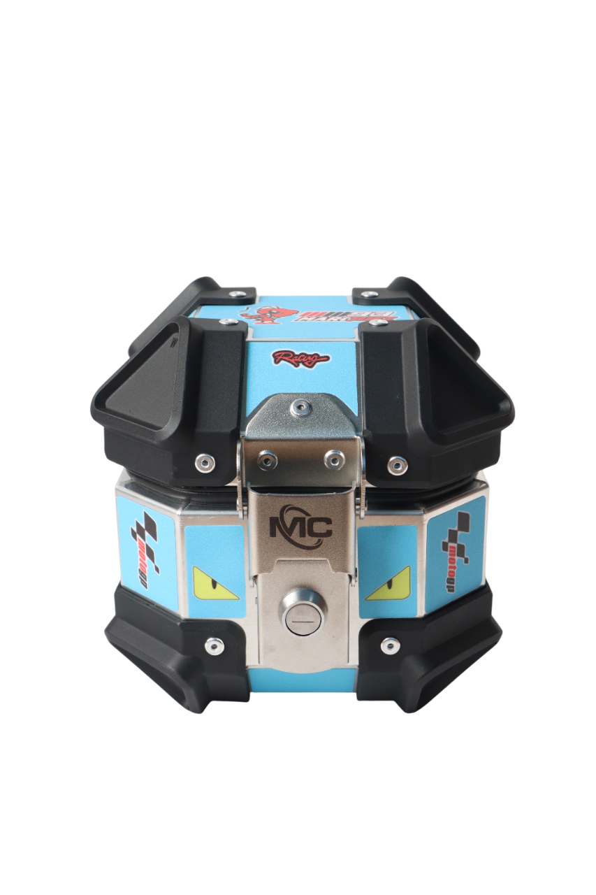 Aluminium 5 Litre Graphic Blue Moto GP Top Box