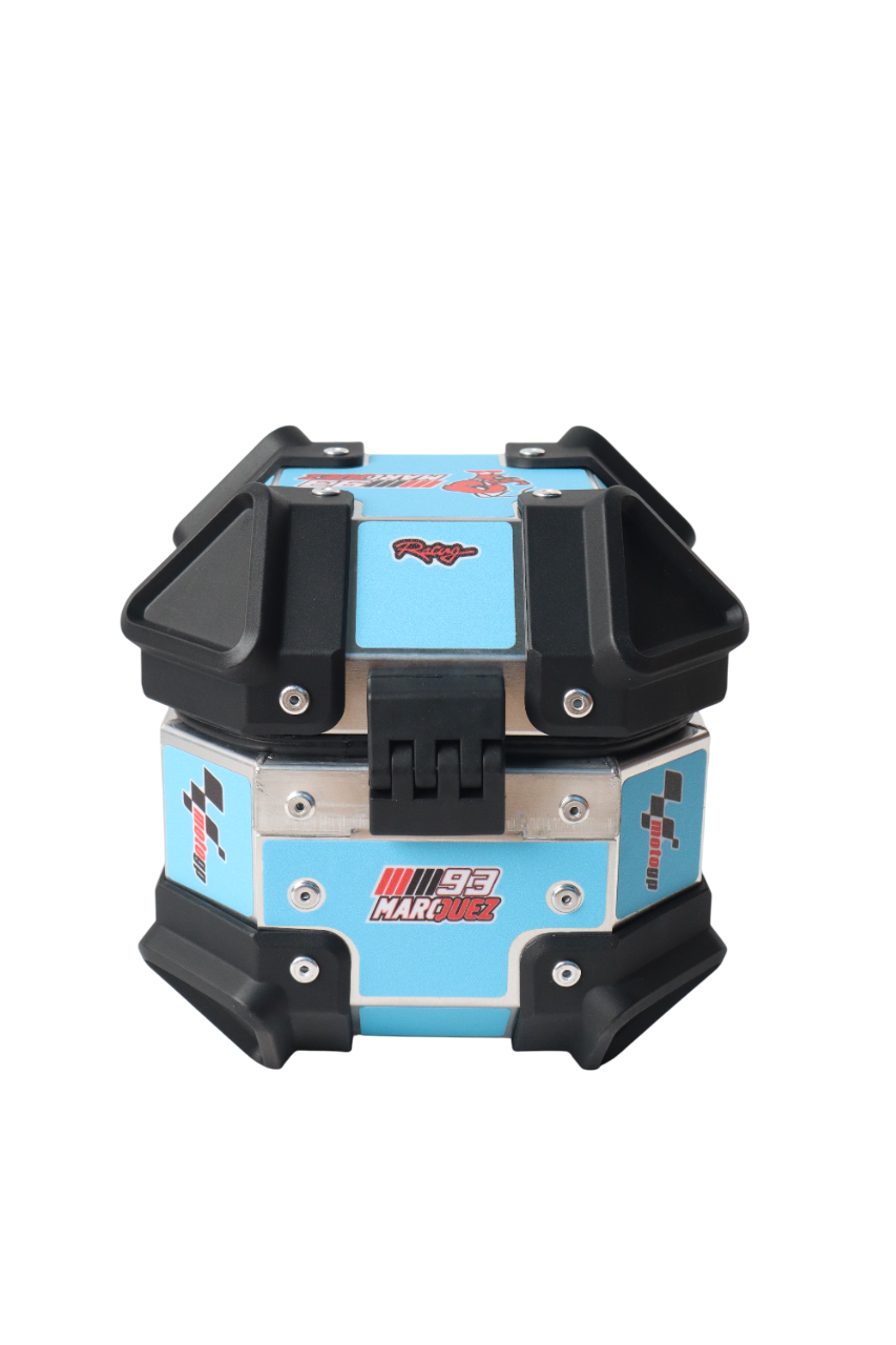 Aluminium 5 Litre Graphic Blue Moto GP Top Box
