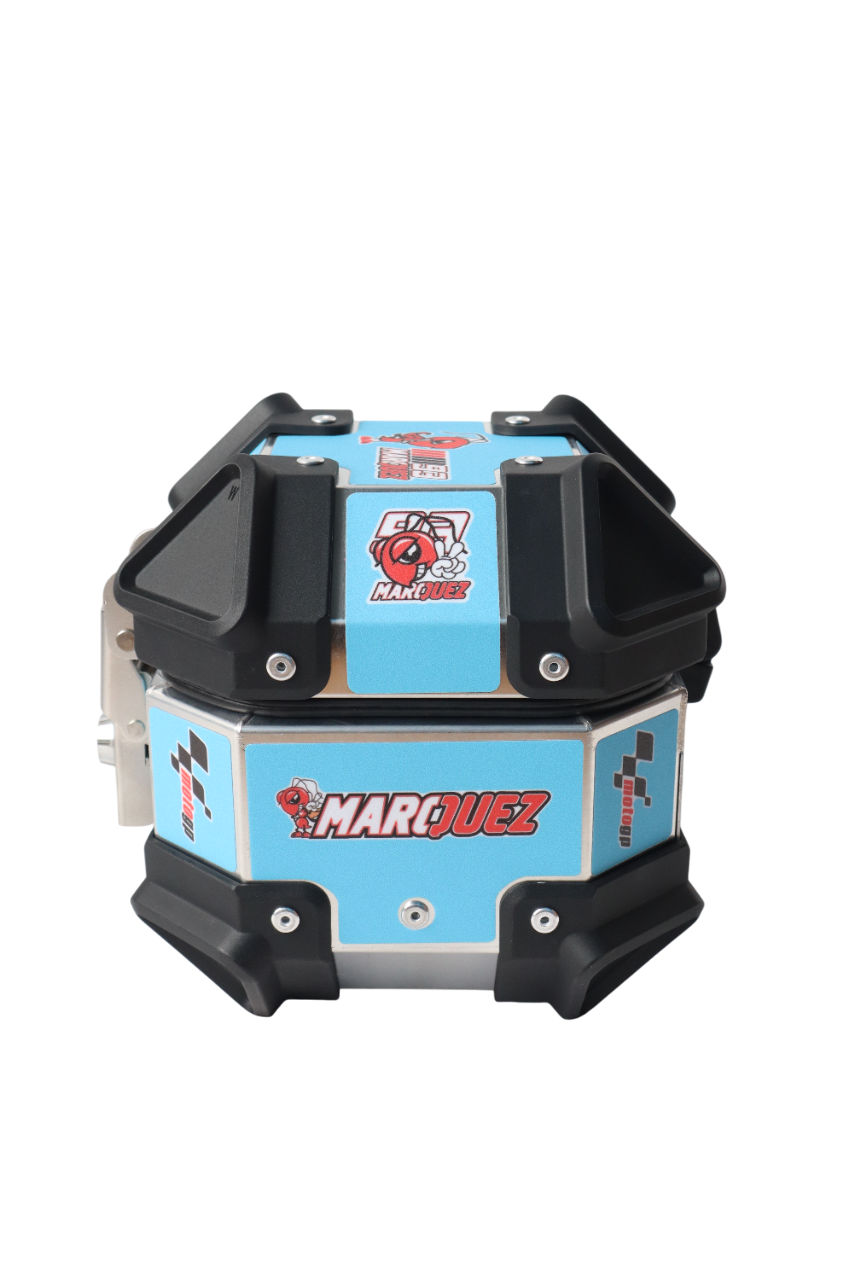 Aluminium 5 Litre Graphic Blue Moto GP Top Box