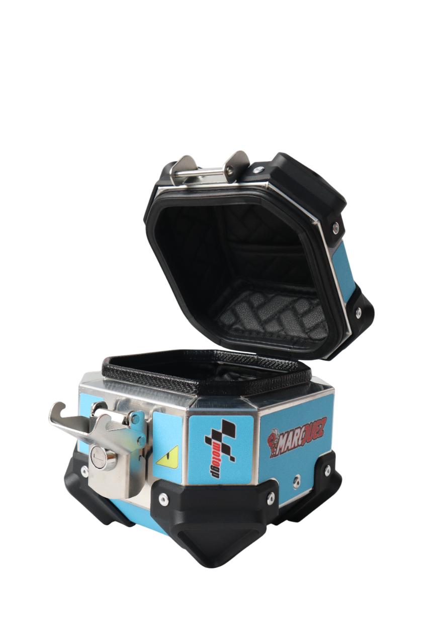 Aluminium 5 Litre Graphic Blue Moto GP Top Box