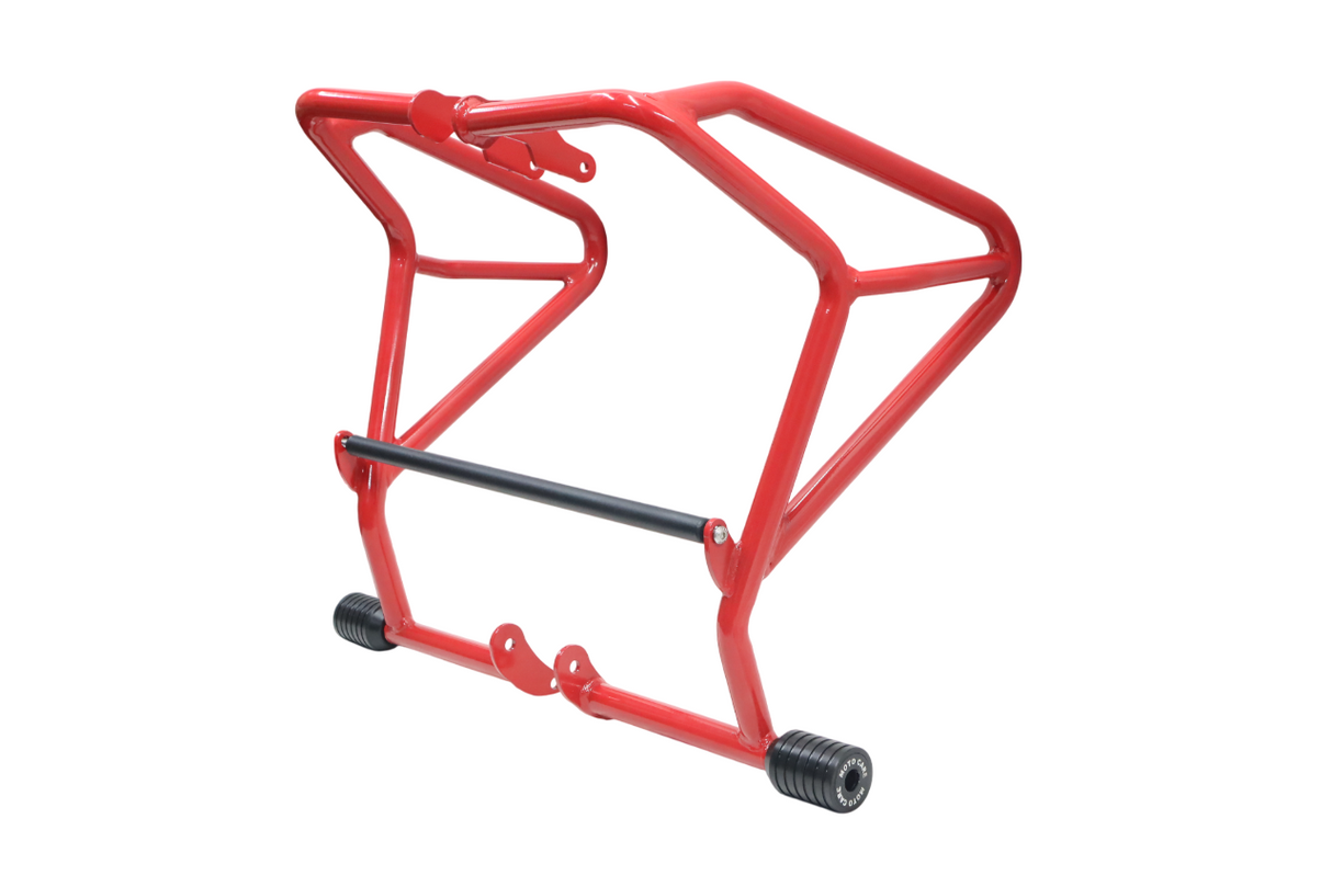 CRASH GUARD WITH DUAL SLIDERS (RED) FOR V STROM