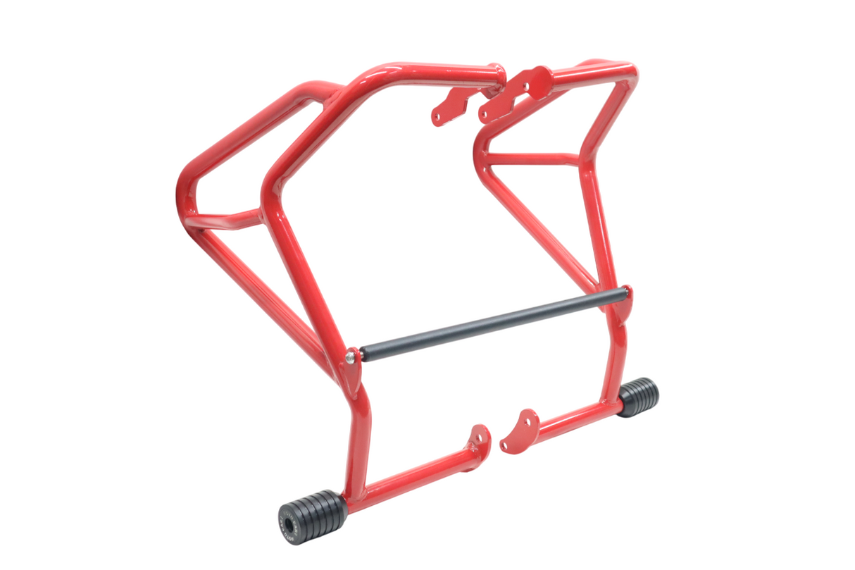 CRASH GUARD WITH DUAL SLIDERS (RED) FOR V STROM