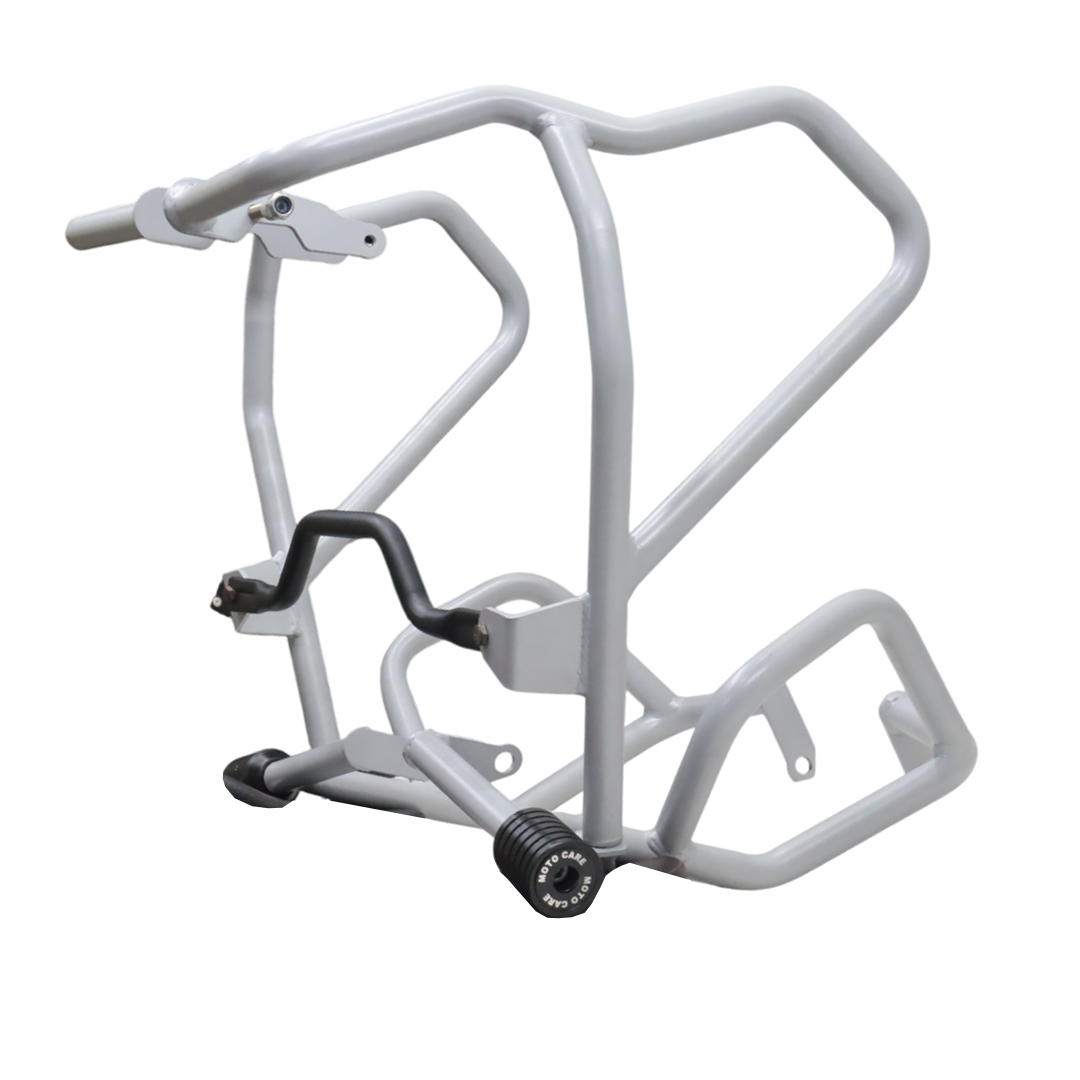 UPPER LOWER CRASH GUARD WITH SLIDERS (SILVER) FOR SUZUKI V STROM